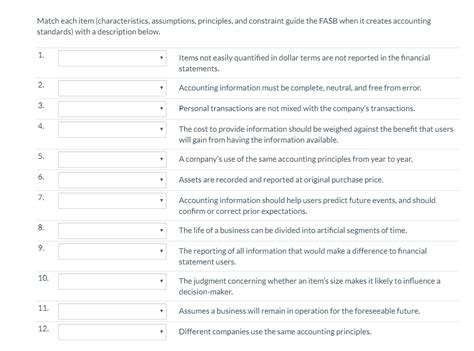 Solved Match Each Item Characteristics Assumptions Chegg