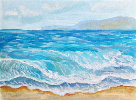 Waves seascape original oil painting Painting by Renata Minko | Saatchi Art