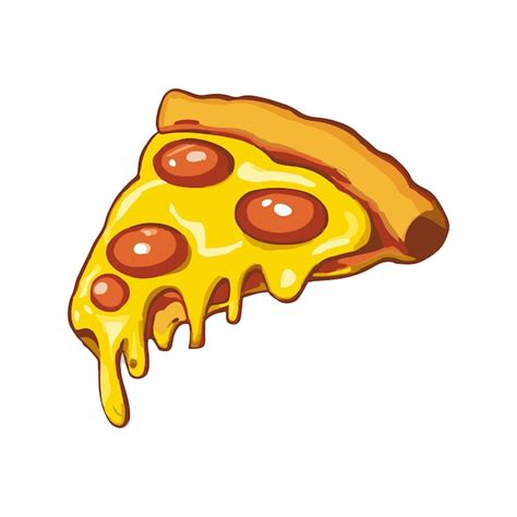 Premium Vector Pizza Slice With Dripping Cheese Vector Illustration