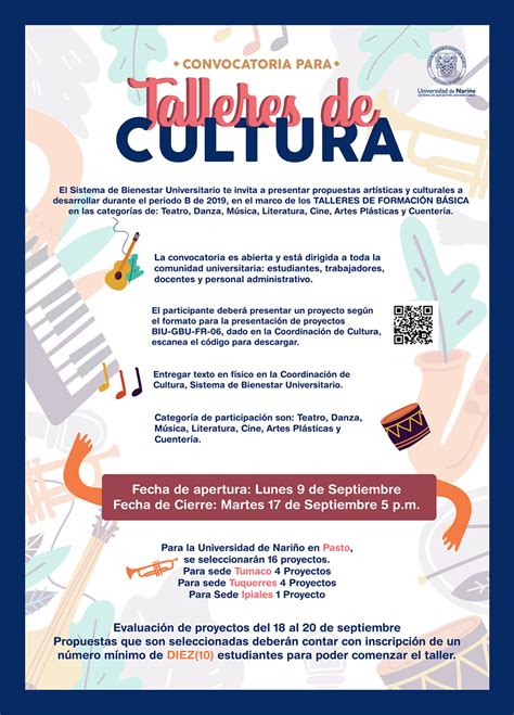 Convocatoria Para Talleres De Cultura Universidad De Nariño