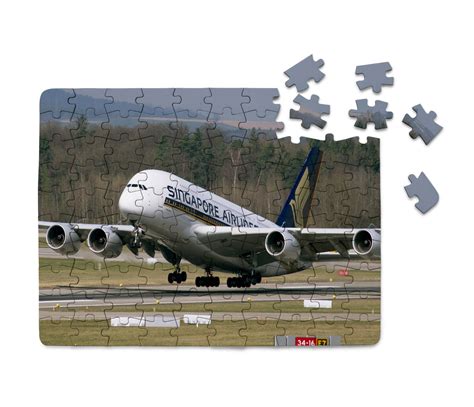 Departing Singapore Airlines A380 Printed Puzzles Aviation Shop