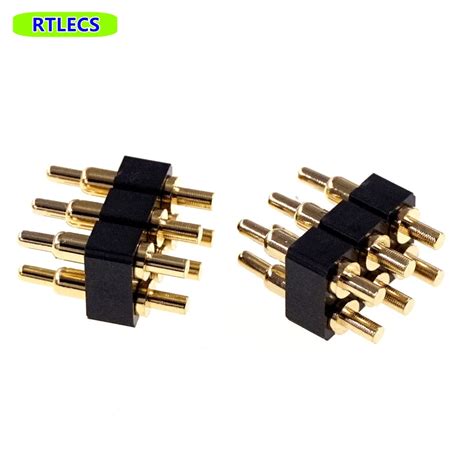 10pcs Spring Loaded Pogo Pin Connector 6 Pin 7 0 Mm Height Pcb Through