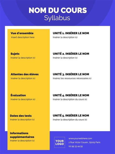Modèles de Syllabus didactic programming à éditer en ligne