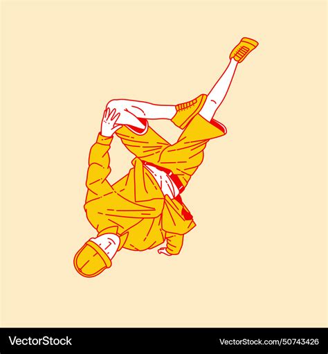 Simple cartoon of hip-hop dance 6 Royalty Free Vector Image