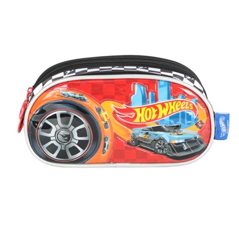 Estojo Escolar Triplo Hot Wheels Zíper Orig Design Luxcel Shopee
