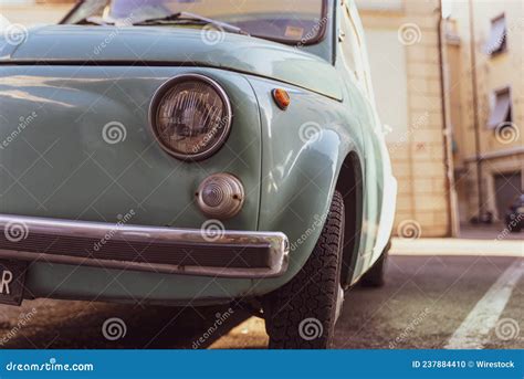 Light Blue Vintage Fiat 500 Parked In The Street Editorial Image