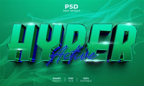 Hyper Active 3d Editable Text Effect Graphic By Hello Muh · Creative