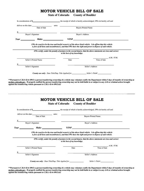 2020 2024 Co Motor Vehicle Forms Boulder County Fill Online Printable Fillable Blank