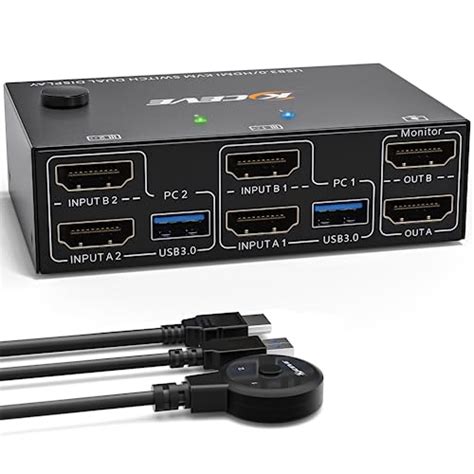 Conmutador Kvm Usb Hdmi Dual Monitor Puertos K Hz Kvm Switch