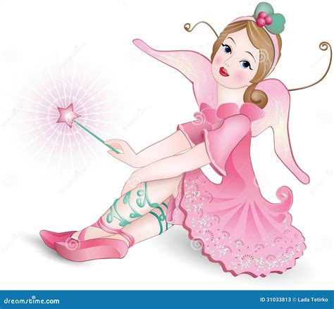 Beautiful Fairy With Magic Wand Stock Vector Illustration Of