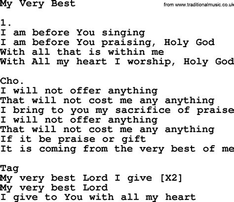 My Very Best Apostolic And Pentecostal Hymns And Songs Lyrics And Pdf