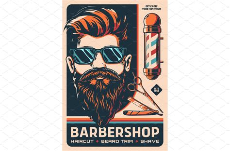 Barbershop Retro Poster Illustrations Creative Market