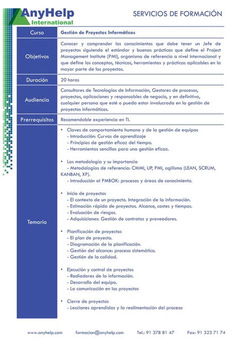 Curso Gestión de Proyectos Informáticos PDF