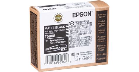 Epson UltraChrome K3 Matte Black Ink Cartridge 80mL T58080N