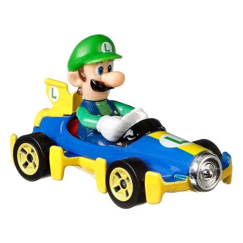 Vehículo Luigi Mario Kart Hot Wheels 1 64 Mach 8 8 cm Collector4u