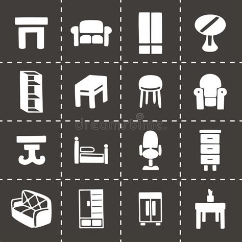 Vector Furniture Icon Set Stock Vector Illustration Of Closet 81305131