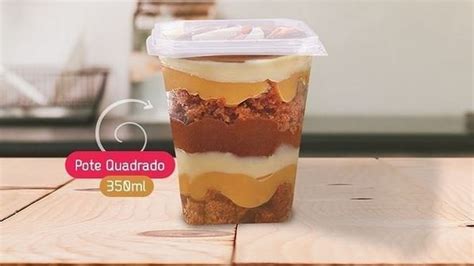 Pote Quadrado Tampa 350ml PraFesta 20 Unidades