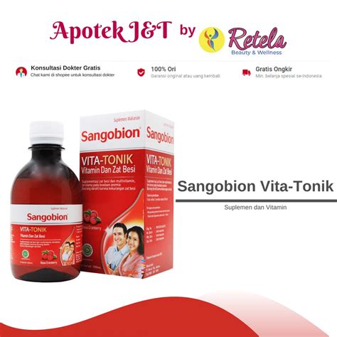 Jual SANGOBION VITA TONIK 1 BOTOL ISI 250ML Shopee Indonesia