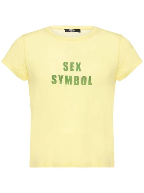 Jaded London Sex Symbol Flocked Viscose T Shirt In Yellow For Men Lyst