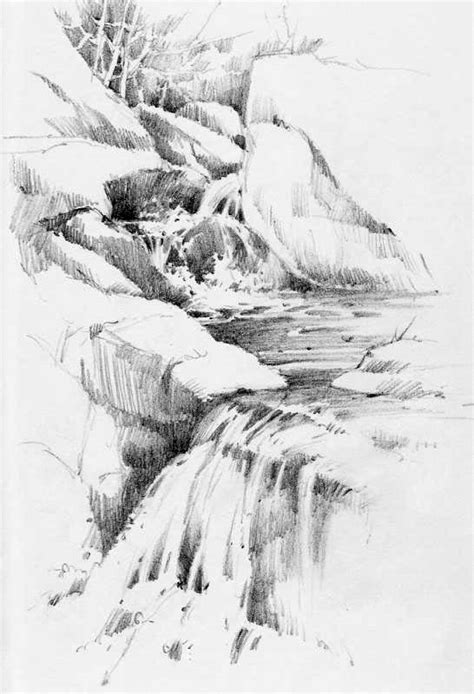 River Pencil Drawing At Explore Collection Of