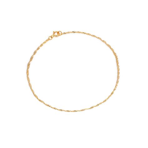 Singapore Chain Bracelet | Solid 14k Gold