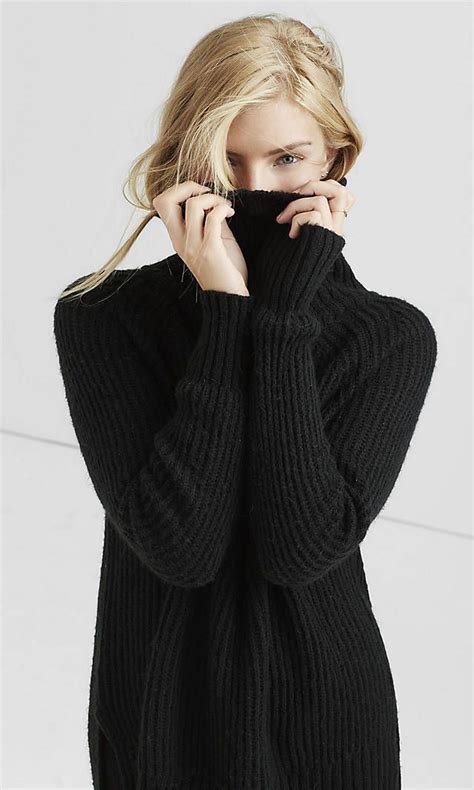 Boxy Extreme Hi Lo Hem Turtleneck Sweater From Express Turtle Neck