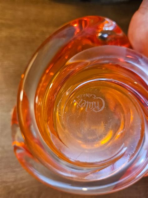 Vintage Orange Chalet Glass Bowl Sculptural Glass Bowl Etsy