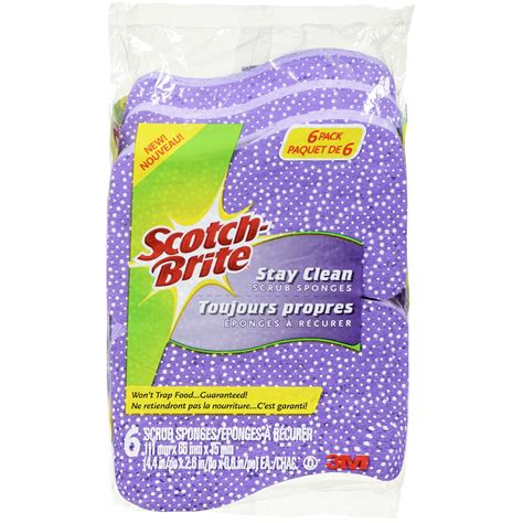 Scotch Brite Stay Clean Non Scratch Scrub Sponges Purple 6pk Grand