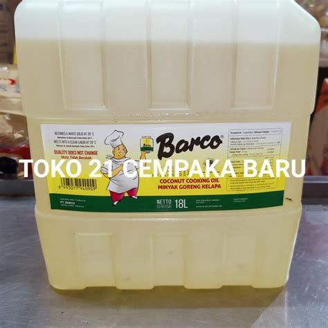 Jual BARCO MINYAK GORENG KELAPA JERIGEN 18 LITER BARCO COCONUT OIL