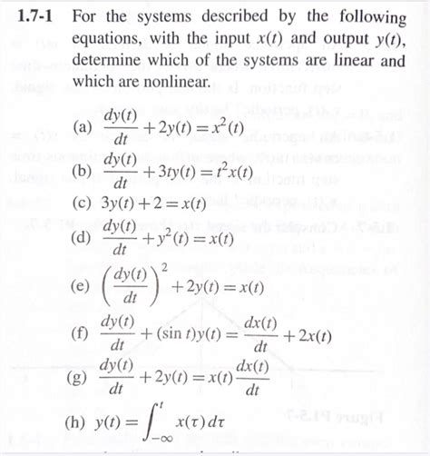 [solved] 7 1 For The Systems Described By The Following E