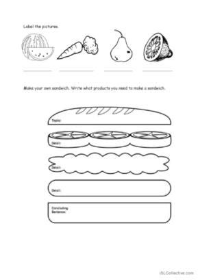 44 Sandwich English ESL Worksheets Pdf Doc