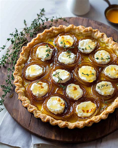 Tarte aux Oignons Chèvre Miel et Thym Recettes chef