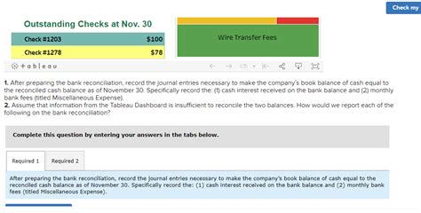 Solved Tableau Da Mini Case Entries From A Bank Chegg