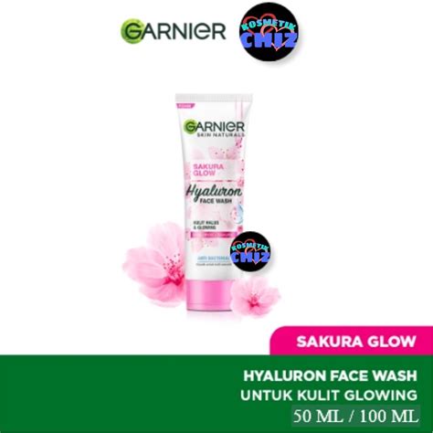 Jual Garnier Sakura Glow Hyaluron Face Wash Sabun Wajah Pinkish Glow