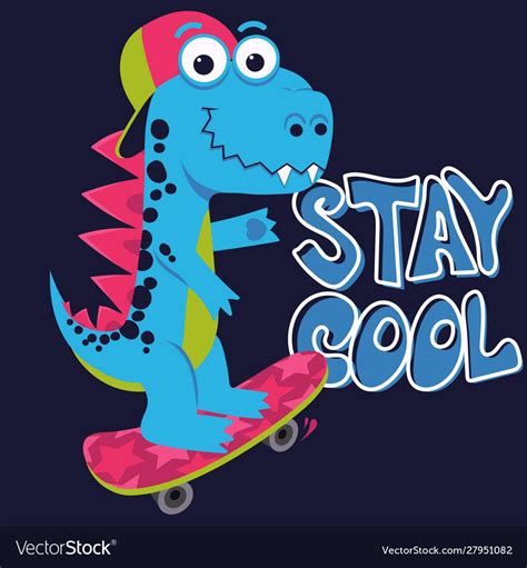 Premium Vector Cool Dinosaur Playing Skateboard Artofit