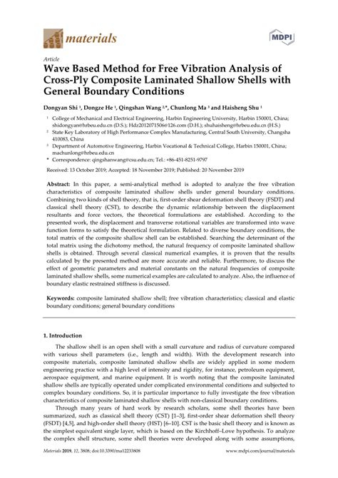 PDF Wave Based Method For Free Vibration Analysis Of Cross Ply