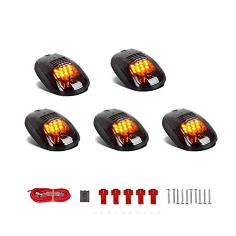 NPAUTO Lot de 5 feux de cabine 12 LED fumés ambrés de rechange pour