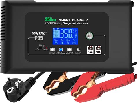 Haisito Chargeur Batterie Voitures 12V 24V 20A Chargeur Batterie Auto