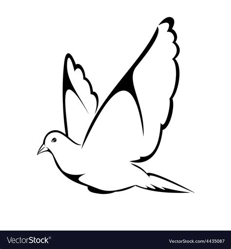 Flying Pigeon Royalty Free Vector Image Vectorstock