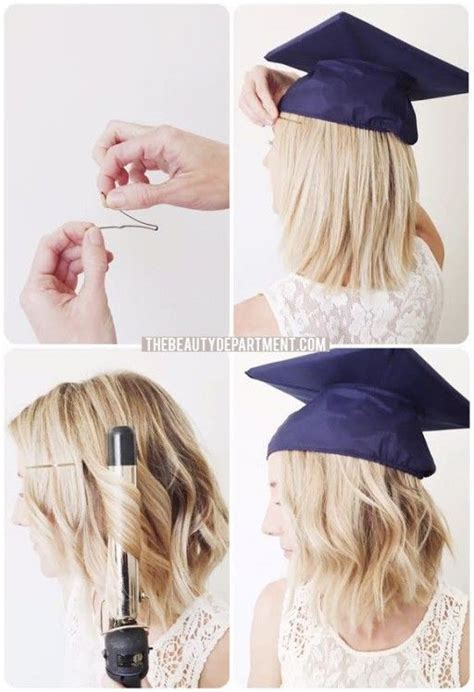 Beautiful Graduation Hairstyles For Medium Hair With Cap