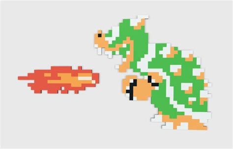 Fichier 3d Gratuit Super Mario Bros Bowser Sprite Multicolore 🐢 ・plan