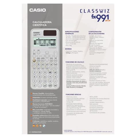 Calculadora científica Casio FX 991SP CW Iberia Classwiz