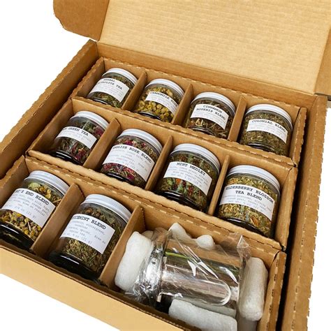 Herbal Tea Gift Set Pack Sample Sized Jars With Tea Infuser Etsy