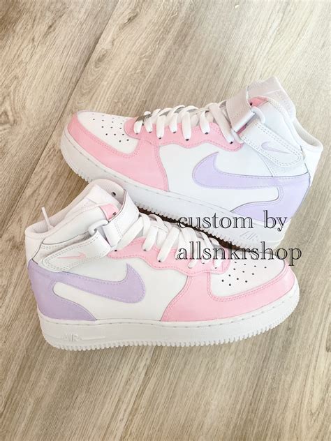 Nike Air Force Mid Custom Pastels Etsy