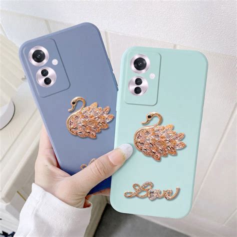 เคสoppo Reno11 F 5g ใหม่2024เพชรสุดหรูรูปหงส์ปกป้องกล้องได้เต็มรูปแบบ