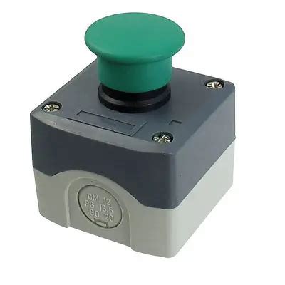 SPST NO Circuit Control Momentary Green Mushroom Push Button Switch