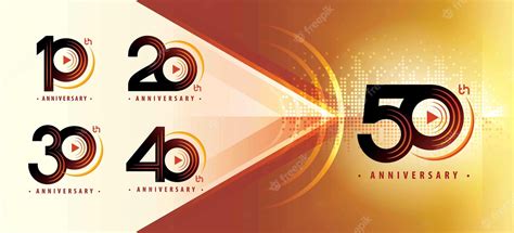 Premium Vector Set Of 10 To 50 Years Anniversary Logotype Design Ten To Fifty Years