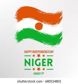 Niger Independence Day Celebration Wishes Greeting Stock Vector