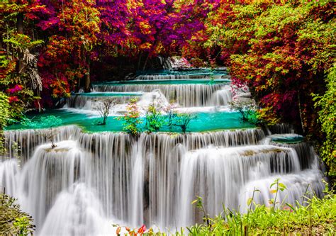 Huay Mae Khamin Waterfall, Kanchanaburi jigsaw puzzle in Waterfalls puzzles on TheJigsawPuzzles.com