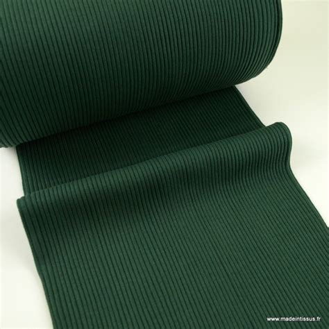 Tissu Jersey Bord C Te Tubulaire C Tel Vert Bouteille Oeko Tex